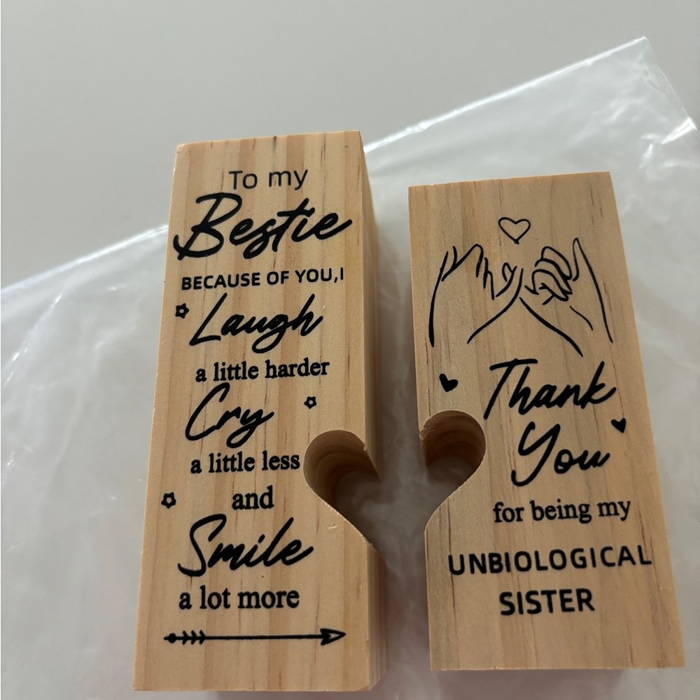 Wooden Candle Holders with Gray Candles New! - Picture 3 of 5